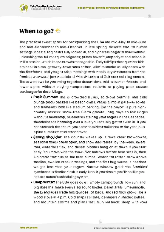 example page 3 from our offline Travel Guide for United States